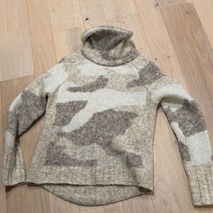 Aqua Neutral Camo Turtleneck Sweater